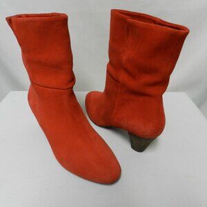 Free People Adella Suede ankle kitten heel boots fold over Size Sz 38 US 7.5 - 8